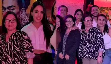 Onelia Molina festej el cumpleaos de la mam de Mario Irivarren con la familia de su pareja.