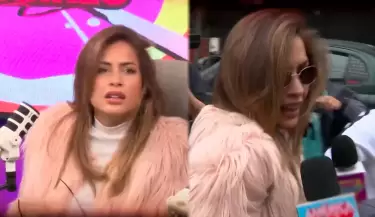 Milett Figueroa esquiva cmaras y se va apurada.