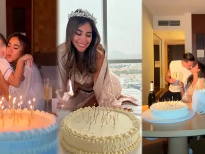 Melissa Paredes festej su cumpleaos en lujoso hotel junto a su familia.