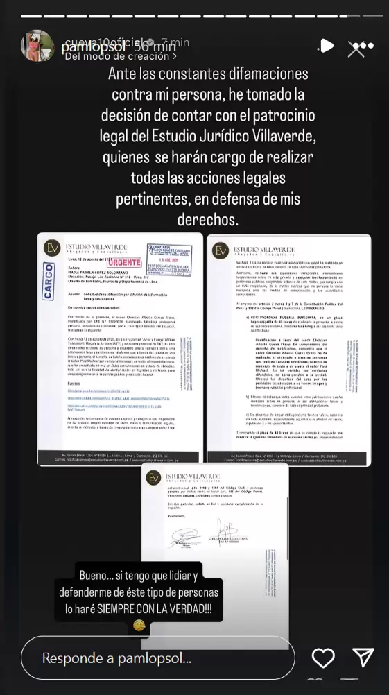 Pamela Lpez responde carta notarial de Christian Cueva.