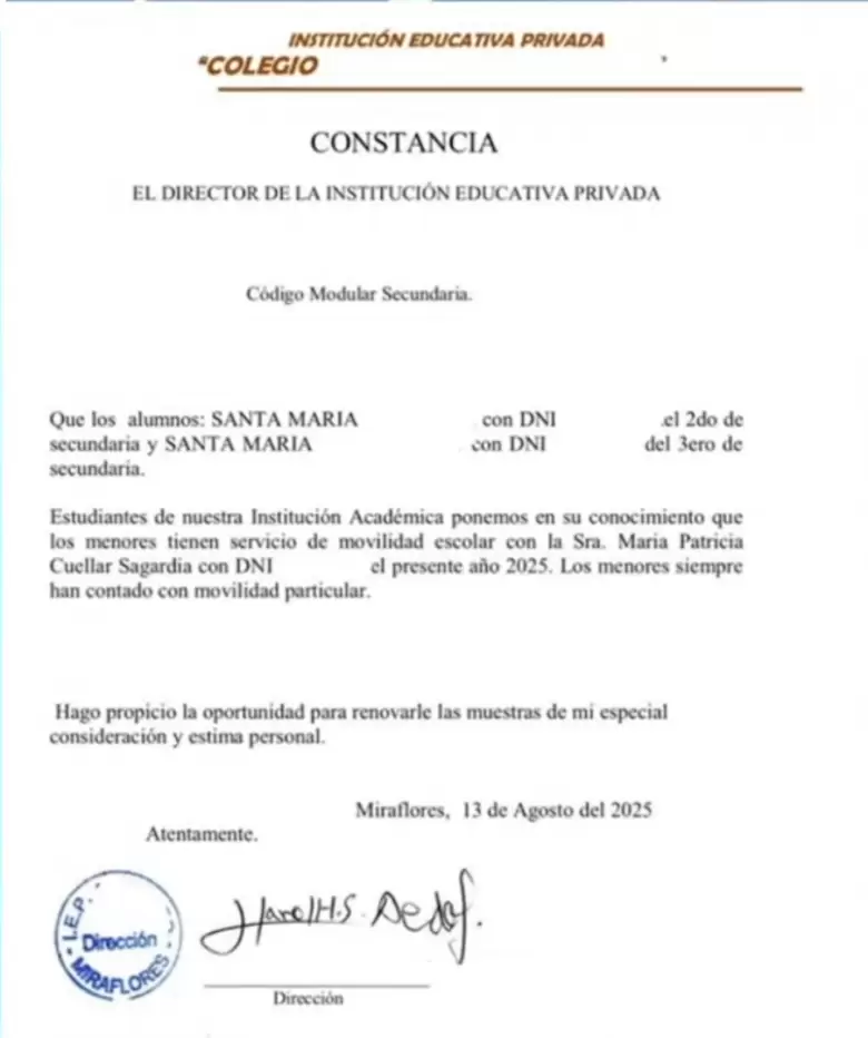 Colegio desmiente a Angie Jibaja y asegura que los hijos de Jean Paul van con movilidad. (Amrica Hoy)