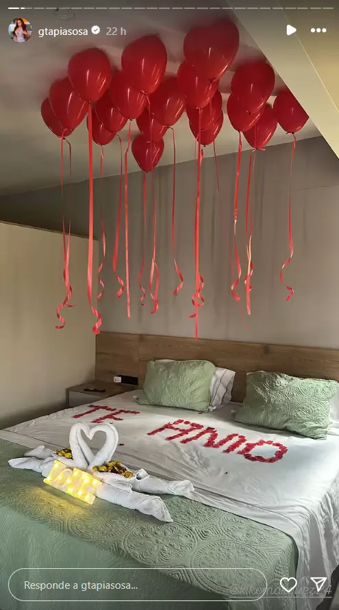Detalle romntico en Tarapoto en viaje de Gnesis Tapia y Kike Mrquez. (Instagram)