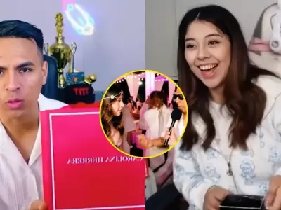 Alcalde de Ate regala costoso perfume de Carolina Herrera a Zully por su cumpleaos.