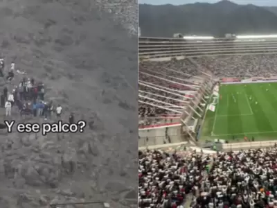 Hinchas trepan cerros para ver el clsico en el Monumental