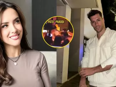 Patricio Parodi fue captado besndose con Rosngela Espinoza.