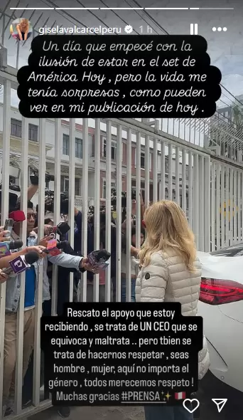 Gisela se pronuncia tras desplante en Amrica TV
