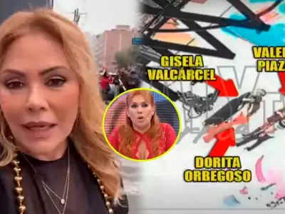 Magaly muestra videos de Gisela Valcrcel ingresando hasta el set de 'Amrica Hoy'