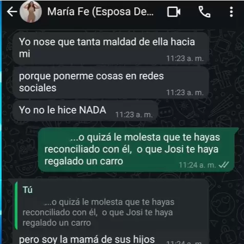 Maria Fe defiende a Josimar