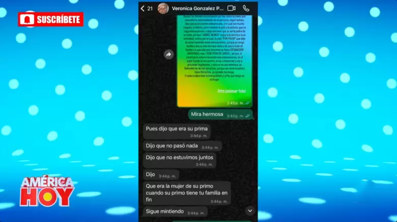Vernica Gonzlez reacciona al comunicado de Josimar. (Amrica Hoy)