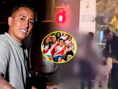 Christian Cueva se reencontr con sus tres menores hijos en Per