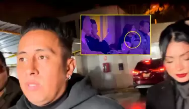 Christian Cueva acompaa a Pamela Franco tomando agua y responde sobre presunto compromiso.