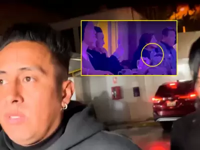 Christian Cueva acompaa a Pamela Franco tomando agua y responde sobre presunto compromiso.