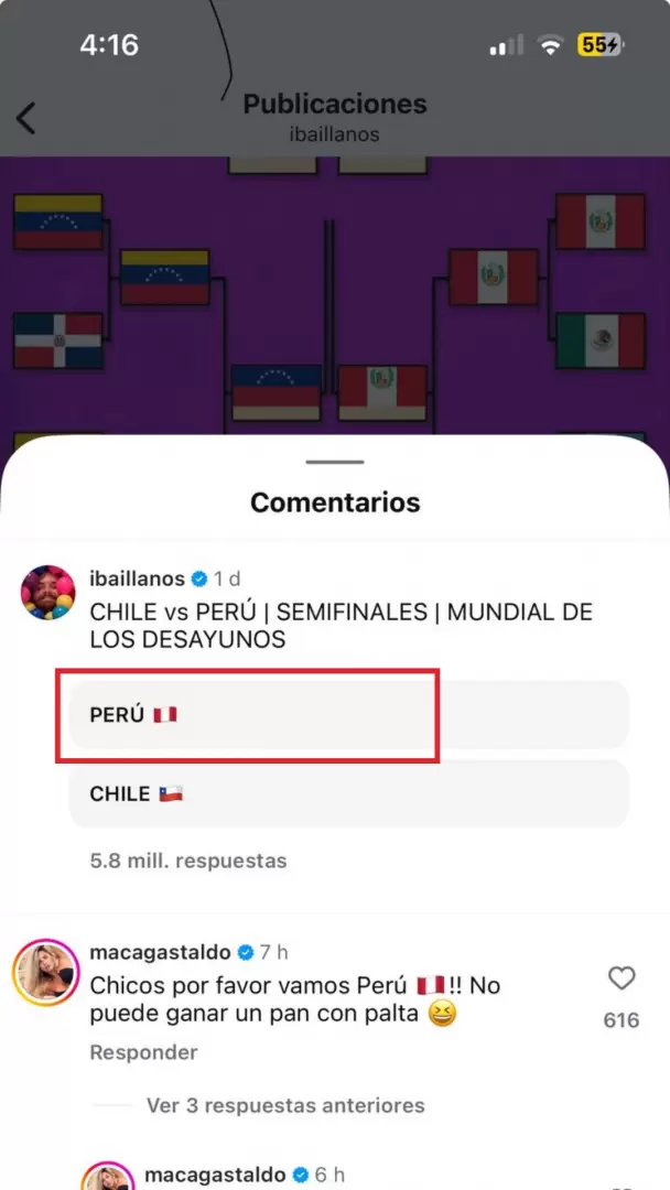 Vota por el pan con chicharrn en Instagram