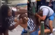 Mujer encuentra a su esposo haciendo shopping con su amante y protagonizan pelea en la calle