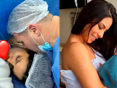 Stephany Ore celebra la llegada de su beb junto a Chino Sabogal.