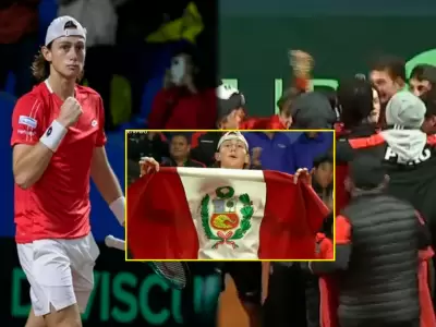 Ignacio Buse vence a Nuno Borges y celebra con equipo triunfo ante Portugal en Copa Davis.