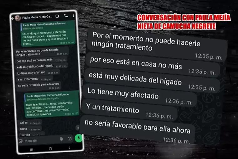 Camucha Negrete est delicada de salud