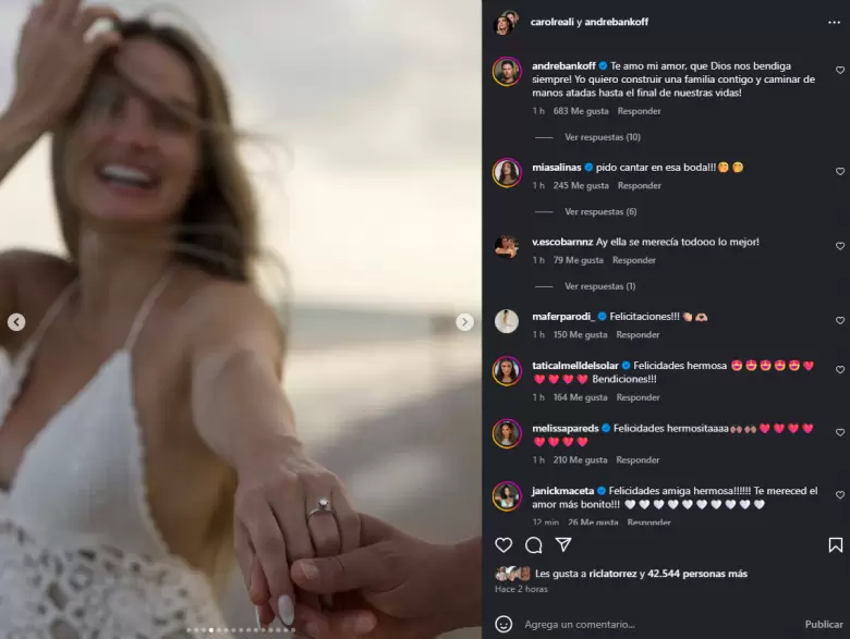 Andr Bankoff derrocha amor por Carol Reali. (Captura de pantalla)