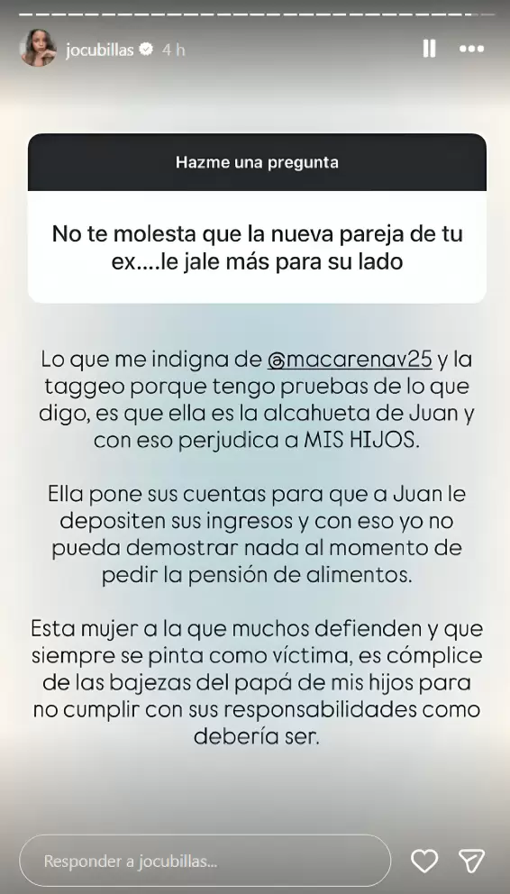 Johana Cubillas encendi las redes al acusar a Macarena Vlez.