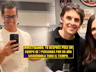 Gustavo Salcedo tena equipo privado siguiendo al exproductor y Maju Mantilla