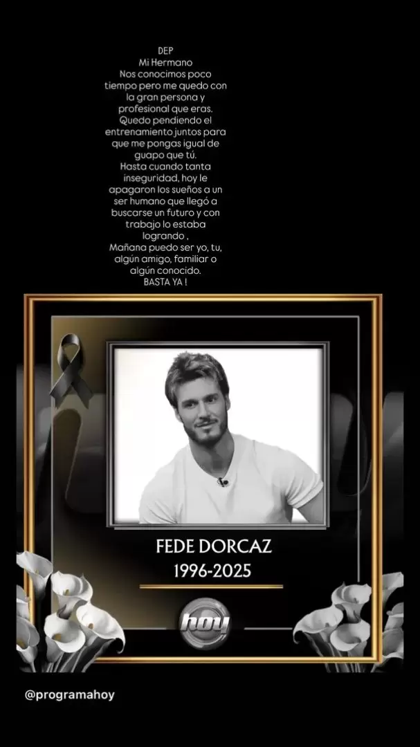 Nicola Porcella se despide de su amigo Fede Dorcaz. (Instagram/Amrica TV)