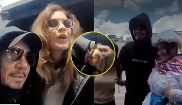 Milett Figueroa y Marcelo Tinelli desatan emocin en Cusco con romntica llegada.