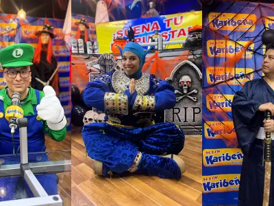 Locutores de Karibea lucen disfraces 'Julissa'.
