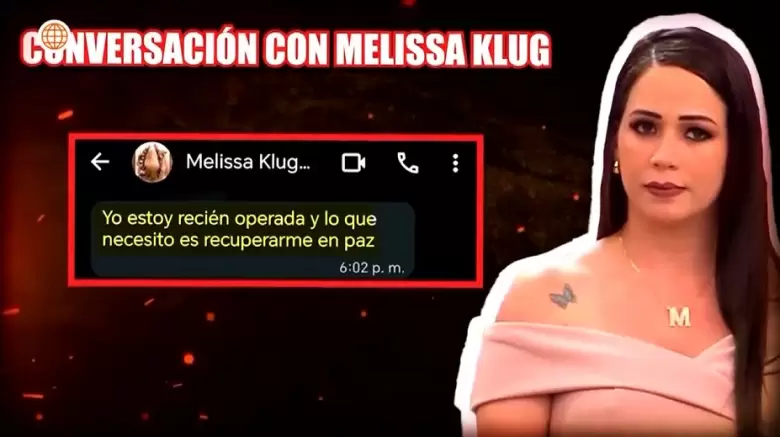Melissa Klug confiesa que est recin operada. (Amrica Hoy)