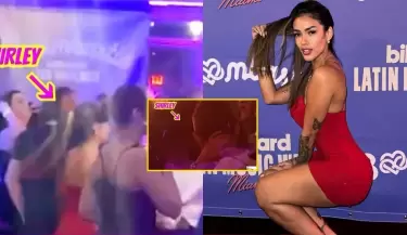 Shirley Arica fue captada con misterioso galn en la fiesta de los Billboard en Miami.