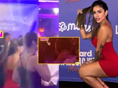 Shirley Arica fue captada con misterioso galán en la fiesta de los Billboard en Miami.