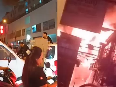 Incendio de gran magnitud se reportó en galería de jirón Huanta.
