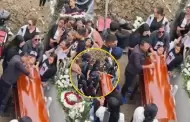 Repartidor sufre aparatosa caída en una tumba durante funeral y las redes explotan: "Servicio hasta el más allá"