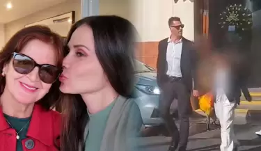 Gustavo Salcedo en el velatorio de la madre de Maju Mantilla