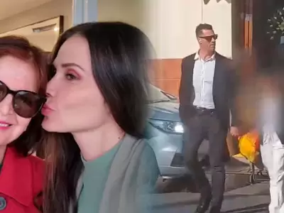 Gustavo Salcedo en el velatorio de la madre de Maju Mantilla