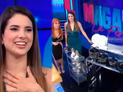 Suheyn Cipriani celebra regalo sorpresa en vivo.