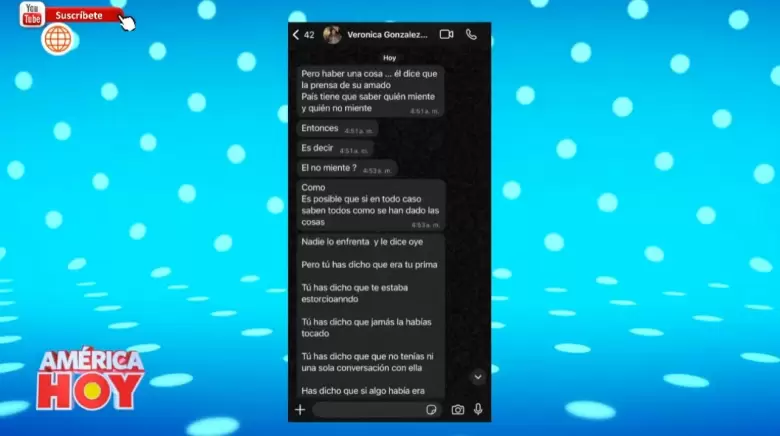 Vernica Gonzles responde sobre declaraciones de Josimar. (Amrica Hoy)