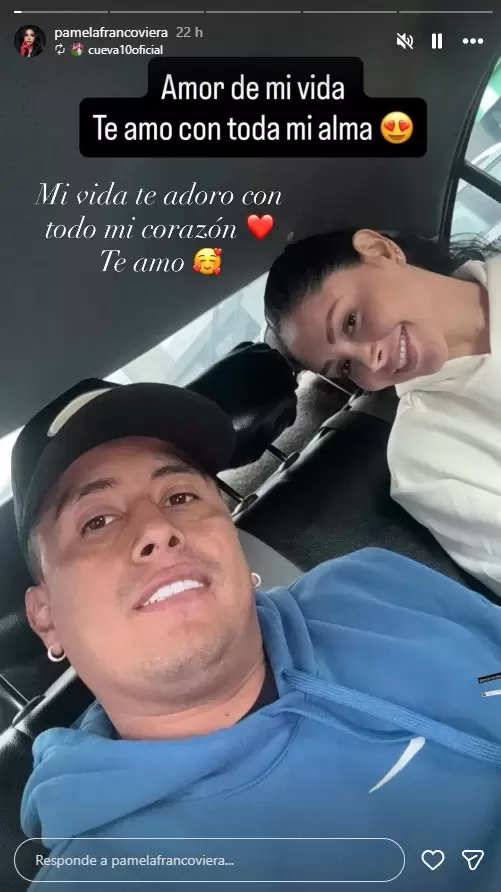 Pamela Franco responde romntica historia a Christian Cueva. (Instagram)