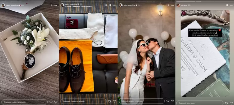 Salim Vera y Claudia Sobenes compartieron fotos de los preparativos de su boda. (Instagram)