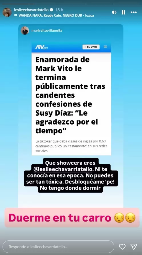Mark Vito enva mensaje a su novia Leslie Echavarra tras supuesta separacin y ella contesta. (Instagram)