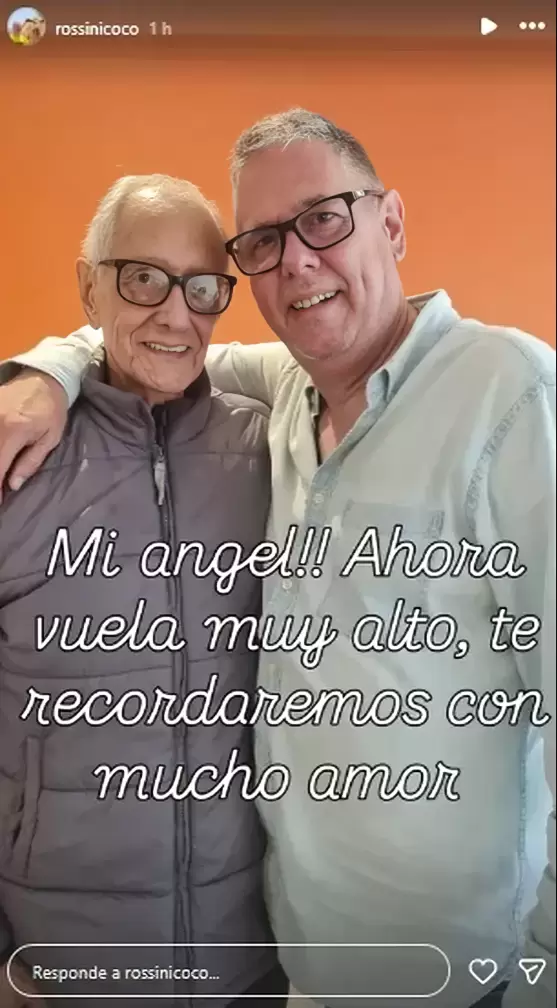 Coco Rossini anunci la muerte del actor a travs de un post en su cuenta de Instagram.