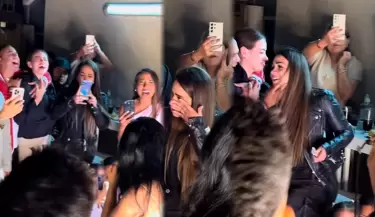Melissa Klug y Jess Barco protagonizan curioso gesto en fiesta de Samahara Lobatn.