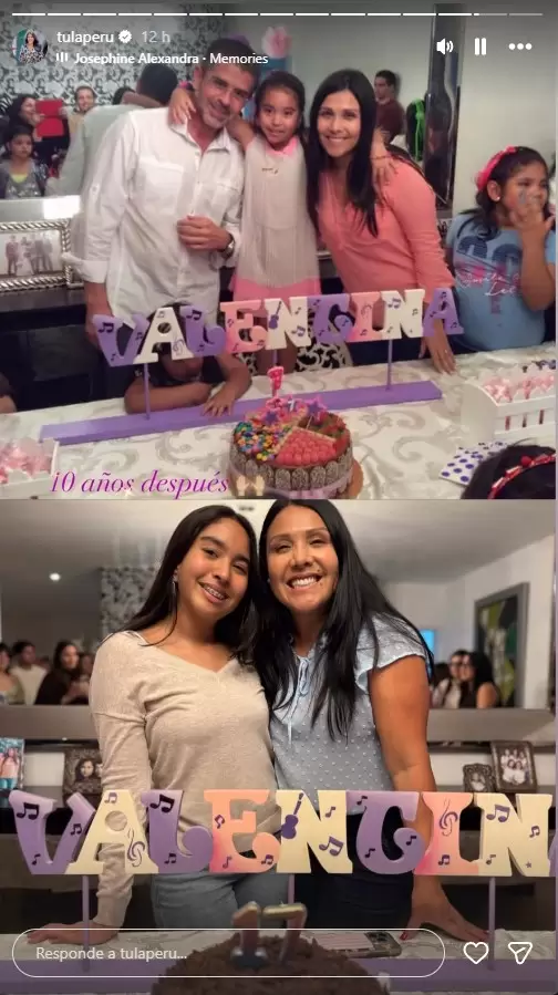 Tula Rodrguez comparte foto de cumpleaos de Valentina hace 10 aos y de la actualidad. (Instagram)