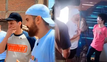 Ibai Llanos sube un cerro en Comas para visitar a joven creador peruano.