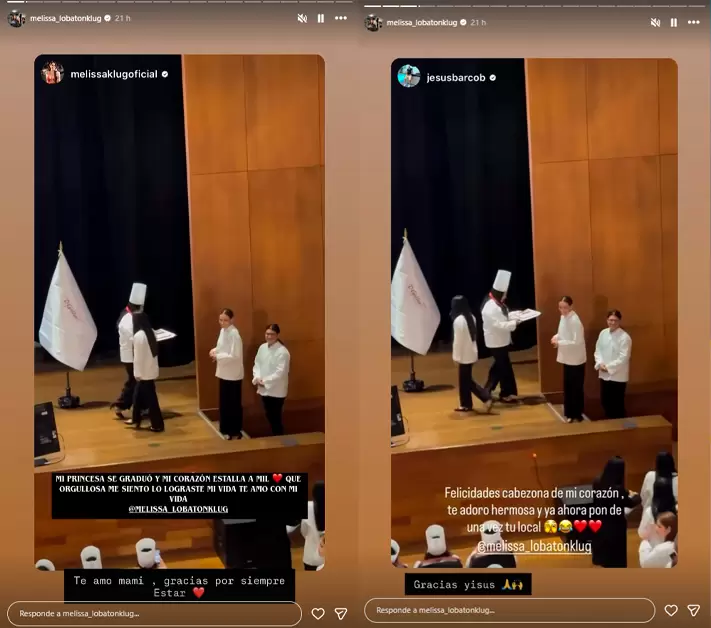 Jess Barco y Melissa Klug felicitan a Melissa Lobatn y ella les responde.