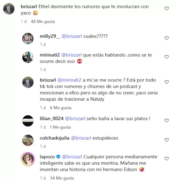 Ethel Pozo niega rumor con Yaco Eskenazi. (Captura de pantalla)