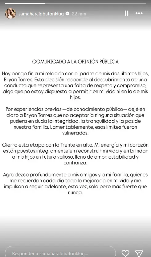 Comunicado de Samahara Lobatn