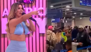 Yahaira Plasencia pas roche en aeropuerto por Jefferson Farfn.