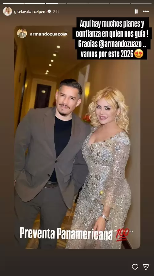 Armando Tafur y Gisela Valcrcel en la preventa de Panamericana TV. (Instagram)