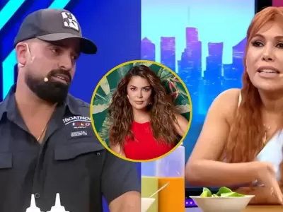 Brian Rulln se defiende ante Magaly Medina y aclara rumores sobre su relacin con Laura Spoya.