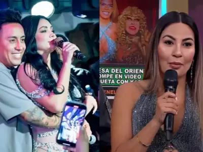 Pamela L�pez sobre un posible cruce con Christian Cueva en el escenario.
